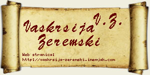 Vaskrsija Zeremski vizit kartica